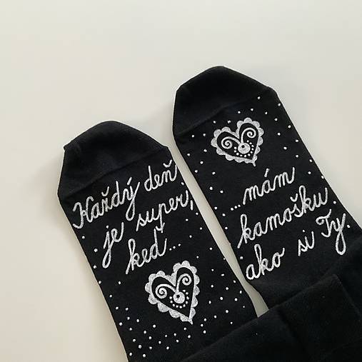 Maľované ponožky pre kamošku (Čierne)