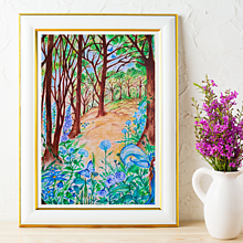 Obrazy - Obraz - Modrokvetý les - 14195970_