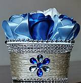 Dekorácie - Dekoračný košík kráľovská modrá - 14193893_
