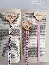 Tabuľky - Valentínska záložka do knihy so srdcom - 14196094_