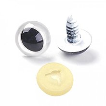 Galantéria - Bezpečnostné oči, 18,5 mm, cena za 1 pár (biele) - 14197646_