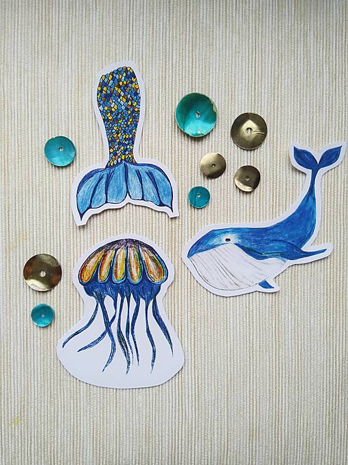 Papiernictvo - Morské nálepky - sada - 14197613_