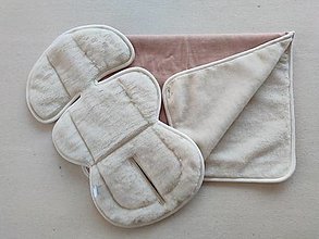 Detský textil - VLNIENKA súprava podložka a deka do autosedačky vajíčka 0+  Klippan Dinofix 100% Merino 100% ľan - 14200262_