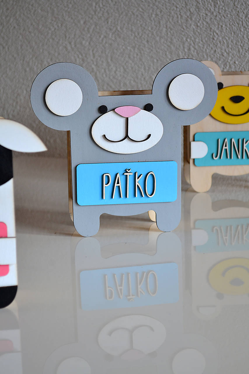 Detská drevená pokladnička  (myška)