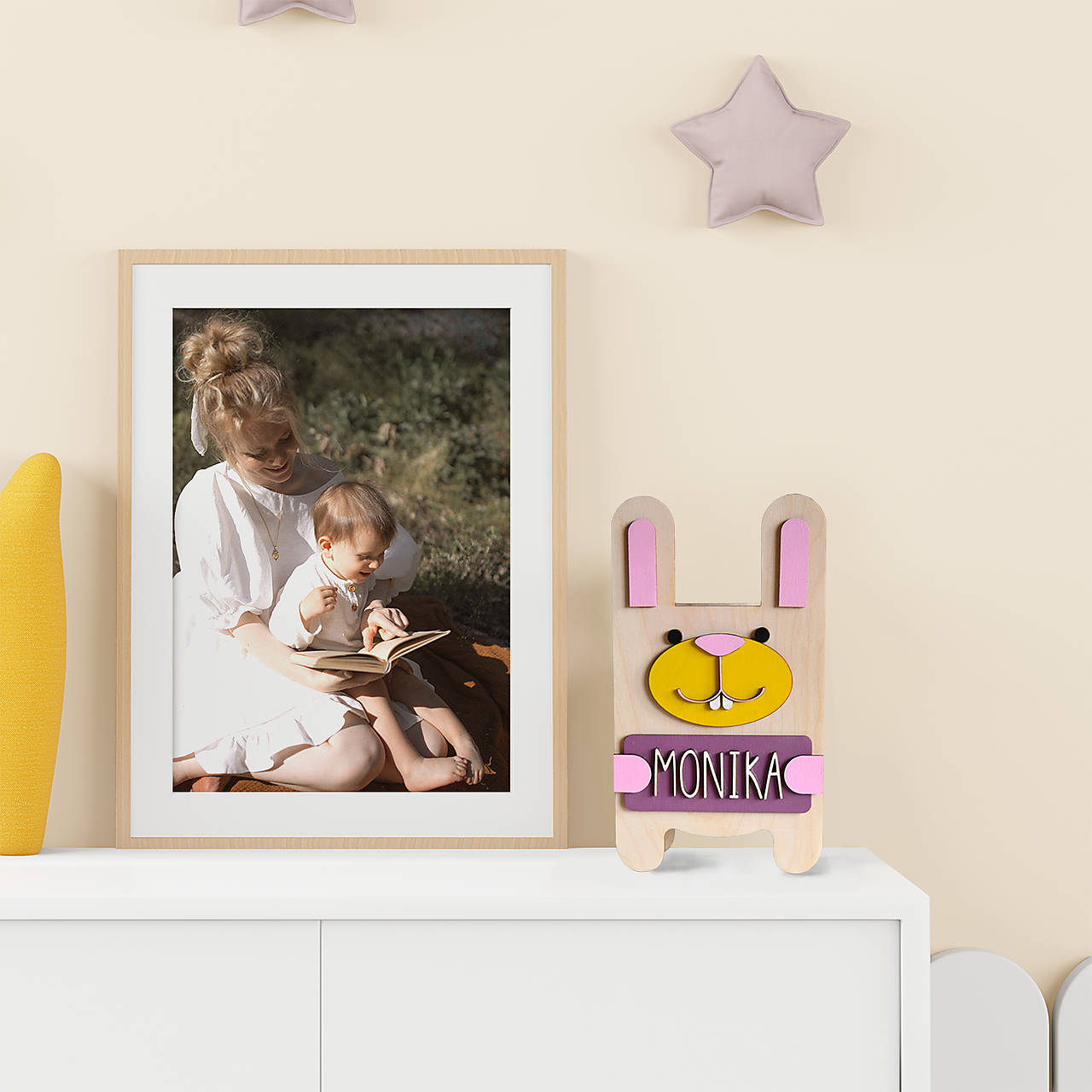 Detská drevená pokladnička  (zajačik)