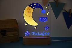 Detské doplnky - Detská nočná lampa s menom - mesiačik - 14196911_