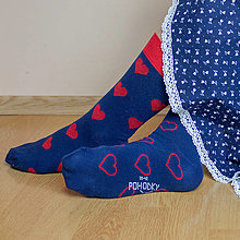 Ponožky, pančuchy, obuv - Dizajnové ponožky - Srdiečka - 14197364_