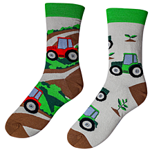 Ponožky, pančuchy, obuv - Vtipné ponožky - Traktor - 14197690_