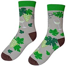 Ponožky, pančuchy, obuv - Dizajnové ponožky - Biele víno - 14197695_