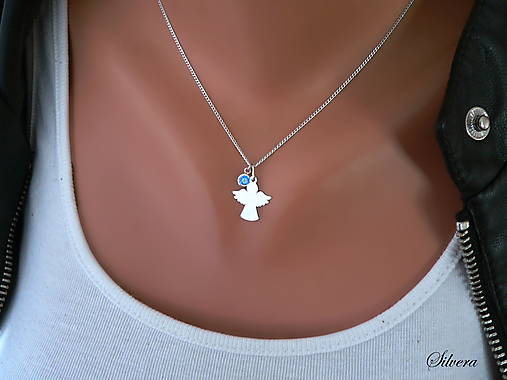 Náhrdelníky - Strieborný 925 náhrdelník angel crystal - 14203576_