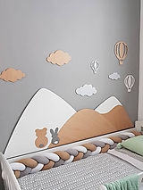 SADY drevených dekorácií na stenu - vesmír, obloha (Sada OBLOHA 4x oblak + 3x balón)