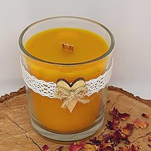 Svietidlá a sviečky - Exkluzívna valcová sviečka s dreveným praskajúcim knôtom - 14201441_