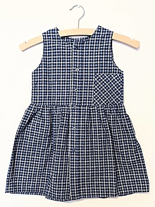 Detské oblečenie - ♻️👗 Detské košeľové šaty upcyklované (Modrý flanel - 110) - 14201764_