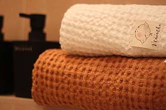 Úžitkový textil - Ľanový waflový uterák (30x50) - 14202968_