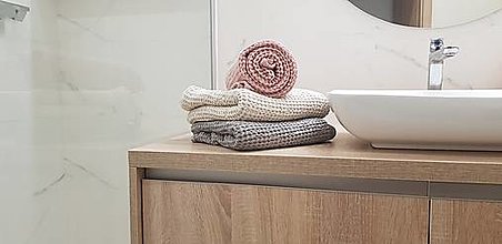 Úžitkový textil - Ľanový waflový uterák (30x30 cm - na tvár) - 14202989_