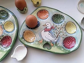 Nádoby - keramika.. veľkonočná tácka na vajíčka.. - 14203259_