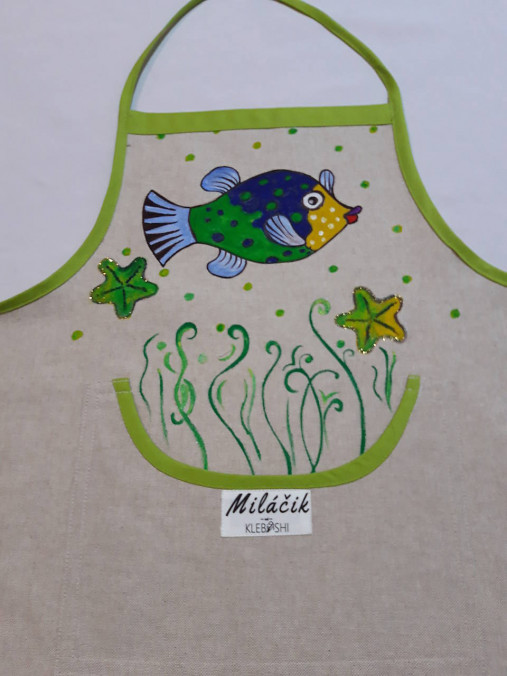 Detský textil - Detská zástera Rybka ručne maľovaná   - 14202460_