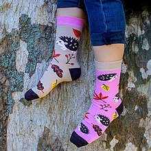 Ponožky, pančuchy, obuv - Farebné ponožky - ježko - 14203229_