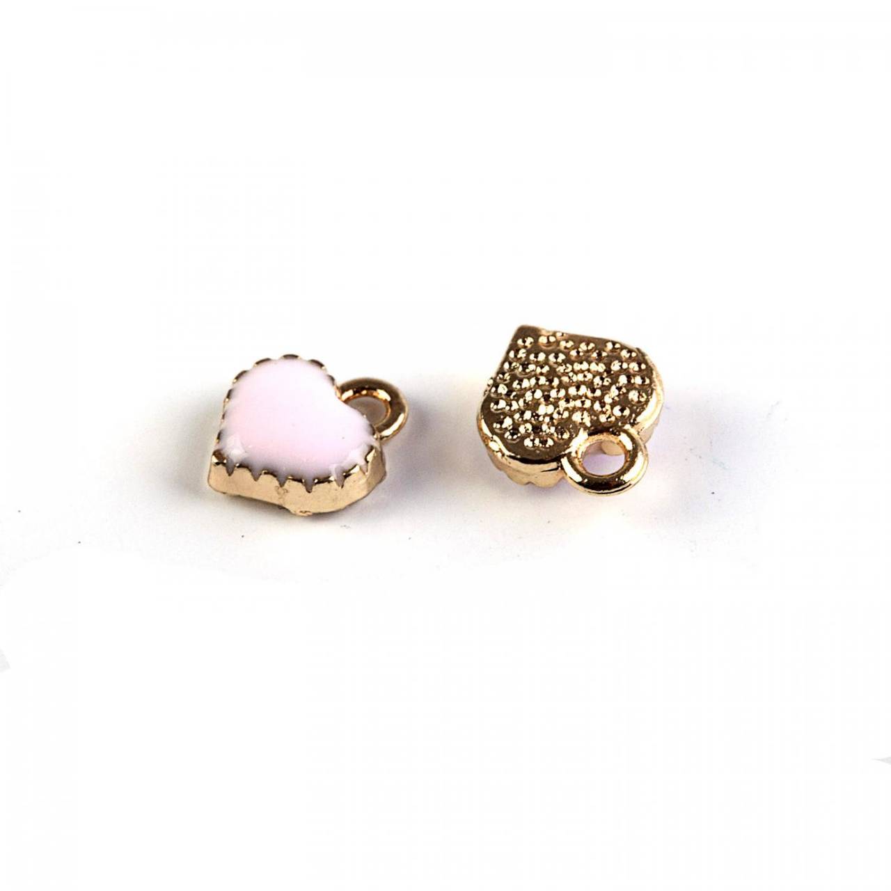 Kovový prívesok - smaltovaný, mini SRDIEČKO, 9x7 mm, (ružové)