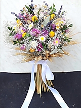 Kytice pre nevestu - Svadobná kytica zo sušených kvetov - 14207795_