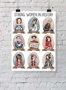 Obrazy - Strong Women In History - plagat, print A3 - 14205481_