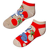 Ponožky, pančuchy, obuv - Vtipné členkové ponožky - Zajac - 14206264_