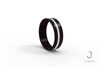 Prstene - Drevený prsteň Eben & Mramor - 14207558_