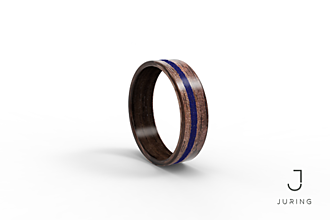 Prstene - Drevený prsteň Orech & Lapis Lazuli - 14207583_