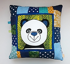 Detský textil - Detský dekoračný vankúšik - Panda - 14210498_