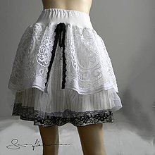 Sukne - Bielo čierna letná sukňa - 14208080_