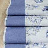 Úžitkový textil - LINA - kvetinové šálky na sivom melíre - stredový obrus - 14211359_