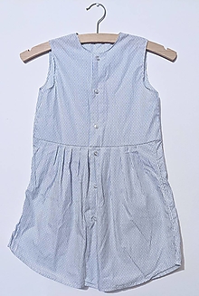 Detské oblečenie - ♻️👗 Detské košeľové šaty upcyklované (Jemné pásiky + scrunchie- 110) - 14210615_