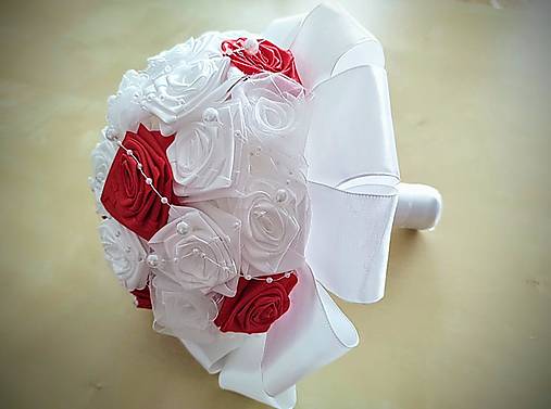 Kytice pre nevestu - svadobná kytica v červenom - 14209221_