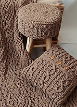 Detský textil - Dekoratívna súprava z vlny puffy/puffy fine - deka, poťahy na taburetky, vankúšik - 14209707_