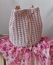 Kabelky - Kabelka/taška z kvalitných šnúr Gabi Exclusive 2  (ružová, rozmer cca (36 x 30) cm, dno háčkované) - 14209604_