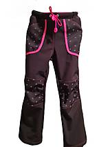 Detské oblečenie - Softshellové nohavice Čierne s reflexnými srdiečkami - 14217584_
