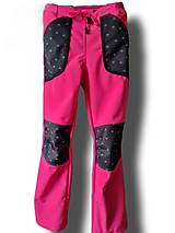 Detské oblečenie - Softshellové nohavice Ružové s reflexnými srdiečkami - 14217647_
