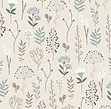 Textil - jesenné kvety, extra kvalitný 100 % bavlnený perkál, šírka 150 cm - 14216386_