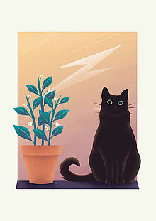 Grafika - Čierna mačka - 14216997_