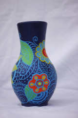 Dekorácie - Veľká keramická ručne maľovaná váza Zentagle kvety - 14218307_