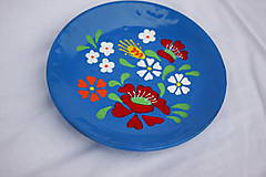 Nádoby - Dekoračný maľovaný keramický tanier na stenu Grécky vidiek - 14218455_
