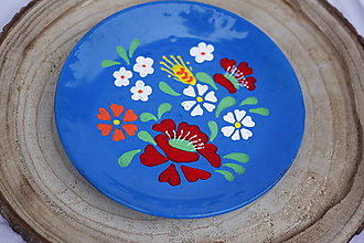 Nádoby - Dekoračný maľovaný keramický tanier na stenu Grécky vidiek - 14218442_
