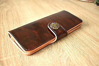 Peňaženky - handmade kožená dámska peňaženka  (Meď/Bronz) - 14219588_