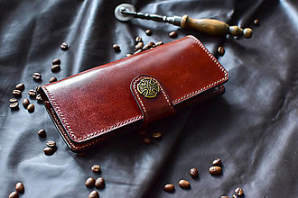 Peňaženky - handmade kožená dámska peňaženka  (Hnedá) - 14219606_