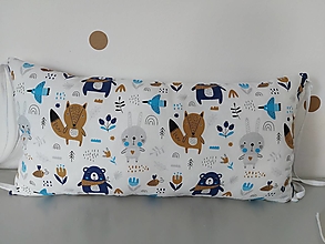 Detský textil - Vankúšový mantinel ... medveď (60 x 30 cm - Modrá) - 14220260_