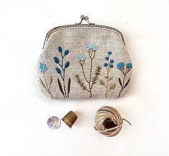 Peňaženky - Peňaženka XL Modrý herbár (s kapsičkami) - 14221291_
