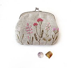 Peňaženky - Peňaženka XL Ružový herbár (s kapsičkami) - 14221297_