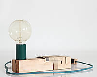Svietidlá a sviečky - FABRIK - Elektrická lampa na edisonku s držiakom na ceruzky, organizér  (Smaragd Zelená) - 14224434_