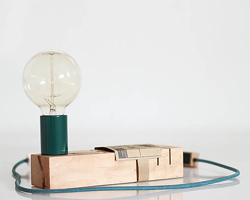FABRIK - Elektrická lampa na edisonku s držiakom na ceruzky, organizér  (Smaragd Zelená)