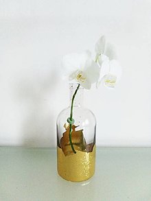 Dekorácie - Predám art decor zlatú vázu zo skla. Vytvorte slávnostnú Valentínsku, veľkonočnú, svadobnú, narodeninovú  atmosféru. - 14221574_